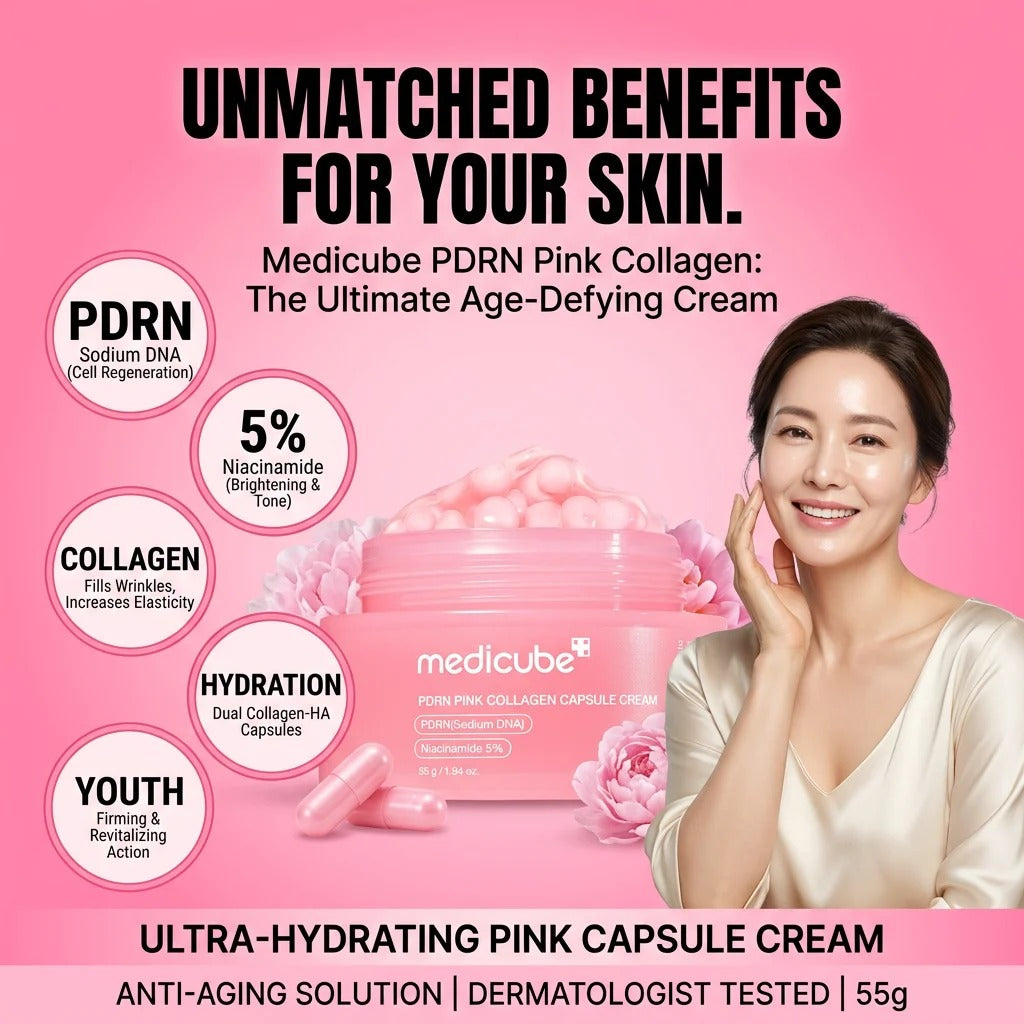 Medicube PDRN Pink Collagen Capsule Cream – Glass Skin & Firming Effect
