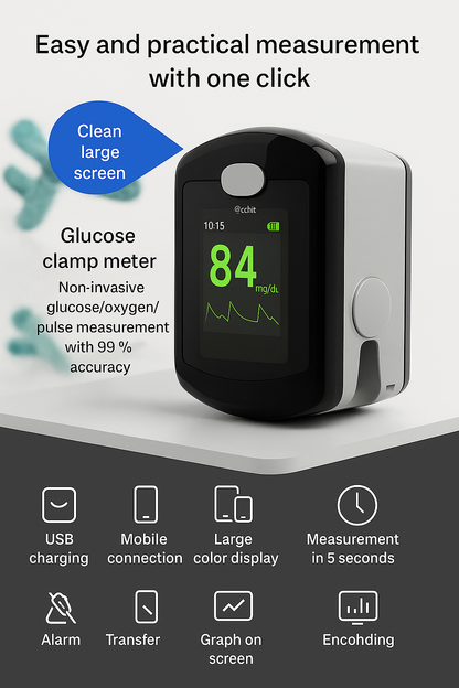 8-in-1 Non-Invasive Health Monitor – Fast 5-Second Readings | 99% Accuracy Easy Finger Scan