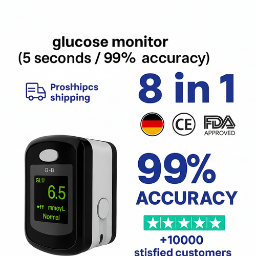 8-in-1 Non-Invasive Health Monitor – Fast 5-Second Readings | 99% Accuracy Easy Finger Scan